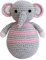 Sindibaba – Stehaufmännchen Elefant Jumbo (rosa, 13 cm) für Babys ab 0 Monaten – Motorikspielzeug mit Wackel-und Klingeleffekt – weich & gefüttert – handgefertigt & gehäkelt