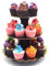 Timkumon 3-Tier Cardboard Cupcake Stand, Disposable Cupcake Display Tower Stand for Holiday Wedding Birthday Party Black