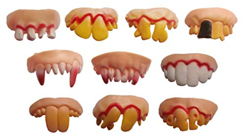 Halloween ZäHne Zum Aufstecken Fasching: 5 StüCk Falsche ZäHne Set, HäSslich Scherzartikel KüNstliche Lustige VampirzäHne FüR Halloween Maskerade, Scherzartikel (ZufäLlige Form)