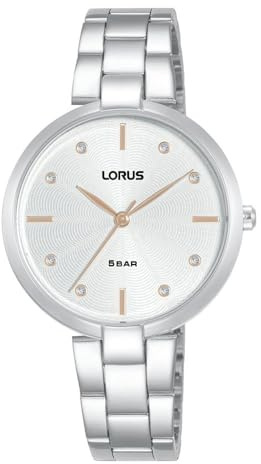 LORUS Damen-Uhr Quarz Edelstahl mit Metallband,Silber/Gold