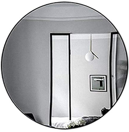 Ankleidespiegel Wandspiegel Dekorativer Wohnzimmer Großer Metallrahmen Wandspiegel - Eingangskanal Ankleidezimmer Moderner runder Spiegel (schwarz) Schönheitsspiegel (Größe: 90 cm)