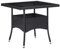 FIRBNUS 80x80x75 cm Garten Esstisch Gartentisch Wetterfest Schwarz Tisch Balkontisch Beistelltisch Holz Tischplatte Gartenmöbel Esszimmertische Poly Rattan und Gehärtetes Glas