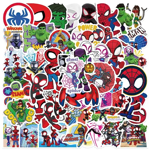 Philoctes Aufkleber Sticker Jungen, 100 Stück Aufkleber Spinne Set, Rot, Grün, für Bulk-Aufkleber für Scrapbooking, Lehrer, Kleinkinder, Thema Geburtstag Kinder Geschenk für Jugendliche