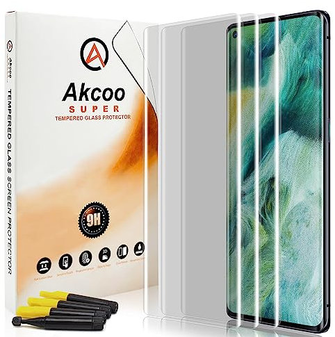 Akcoo Schutzglas für OPPO Find X2 Neo,LOCA Technologie,Kratzer Reparieren,Unsichtbarer Vollbildschutz,Fingerabdruck-ID kompatibel,Sensible Berührung - 3 Stück