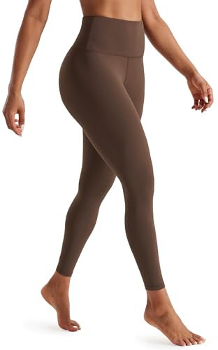 Persit Damen Sporthose Lange Sport Leggings High Waist Yoga Leggins Sportleggins Yogahose (S, Tiramisu, 71 CM)