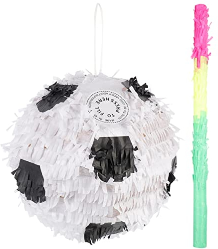 NOLITOY 2st Piñata Softball-pinata Pool-party-pinatas Für Geburtstagsfeier Fußball-partygeschenke Fußballspieler-pinata Fußball-pinata Mit Pinata-stab Sport Papier Partybedarf Kind