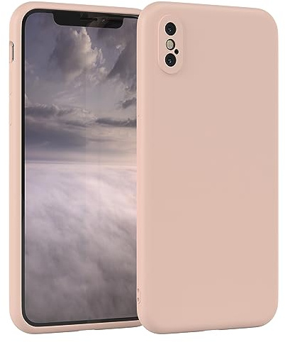 EAZY CASE - Silikonhülle für iPhone X/XS Hülle Silikon Case Rosa weich stoßfeste Handyhülle iPhone X/XS Schutzhülle mit Kameraschutz Dünn Premium Schutz Cover TPU Phone Bumper in Altrosa Pastell