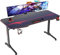 Homall Tavolo Gaming 180 cm Scrivania Gaming a forma di T dal design ergonomico con Porta bevande, porta cuffie (180 x 60 cm, nero)