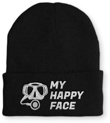 tshirtladen Spruchmütze Strickmütze für Taucher Wintermütze Mütze lustige Beanie mit Stick, Farbe: Black
