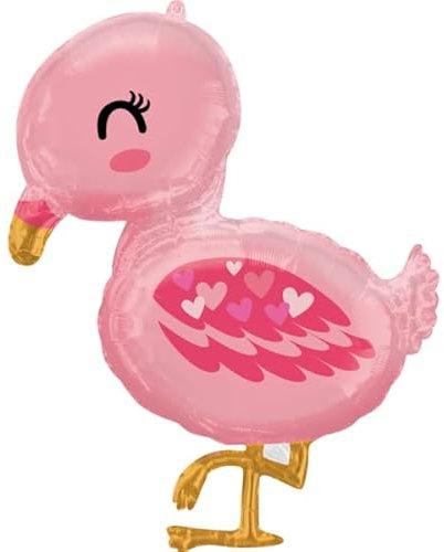 Folienballon * FLAMINGO * SUperShape als Deko für Geburtstag und Party | 63x81cm groß | Kinder Kindergeburtstag Partydeko Luftballons Ballons Tier
