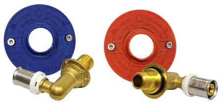Somatherm - Sortie de cloison Multicouche - Sortie de cloison Lavabo/évier FIXOPLAC - raccord coudé Multicouche à sertir Ø16 - Mâle 3/8 (12/17) -