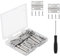 Roosea Mini Charnières 20 pièces charnière boite à bijoux 36*27*1.0 mm petites charnieres charniere inox pour travaux manuels,petites boîtes à bijoux,maisons de poupées avec tournevis et 80 vis à bois