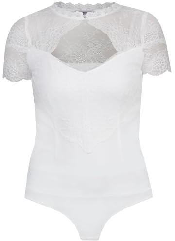 MarJo Damen Blusen Body Henni-Ninette Kurzarm 901700 | Offwhite (44)