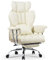 naspaluro Chaise Bureau Ergonomique à Hauteur Réglable,Fauteuil de Bureau avec Repose-Pieds Télescopique,Lombaire&Appui,Soutien Lombaire,Dossier Inclinable,PU Cuir,Beige