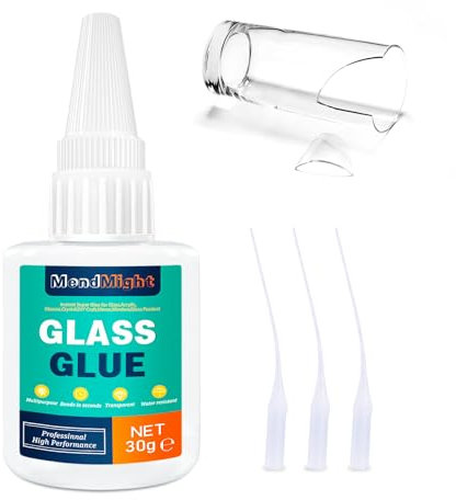 MendMight 30g Glass Glue, Superglue for Glass Glue Strong Clear for Bonding glass, Acrylic, Mirror & Materials | Super Instant Adhesive for DIY Crafts & Home Repairs