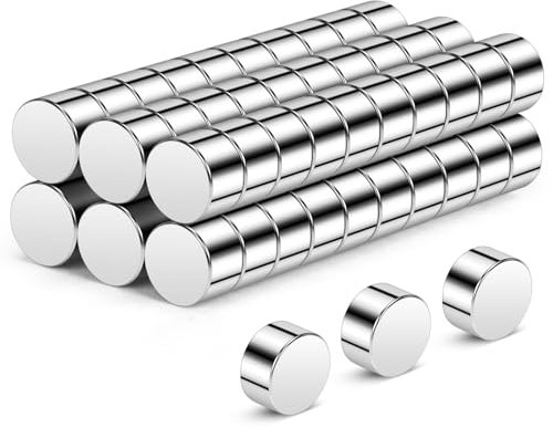 Wukong Neodym Magnet 8×5mm | 60 Stück Mini Magnete Extra Stark für Pinnwand, Whiteboard, Magnettafel, Kühlschrank und Büro