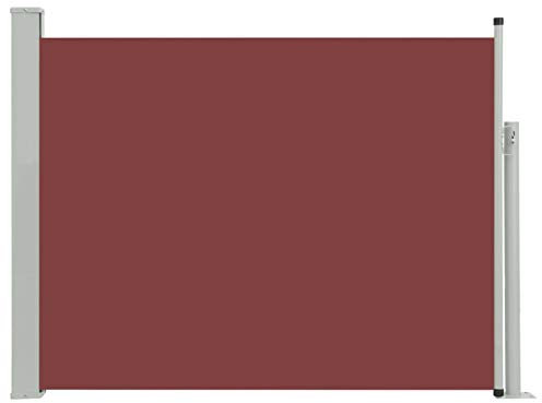 Homgoday Toldo Lateral retráctil de jardín marrón 140x500 cm Toldo Lateral retráctil,Toldo de Exterior de Manivela Regulable en Altura para Balcón Jardín Terraza