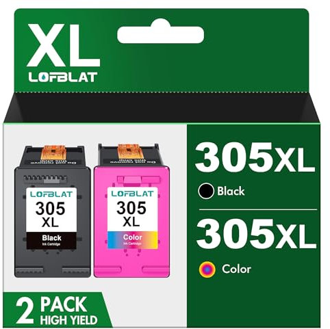 LOFBLAT 305XL Druckerpatronen 305 Patronen XL Ersatz für HP 305 Druckerpatronen für HP DeskJet 2700 2710 2720 2722 DeskJet Plus 4100 4120 4130 Envy 6000 6010 6020 6032 Envy Pro 6400 6420 (2-Pack)
