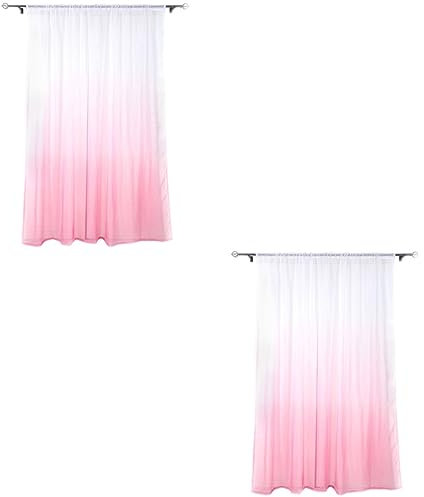 Cabilock 2st Türschal Fenstergitter Fensterdekoration Fenster Durchsichtig Vorhang Fenster Volant Rosa