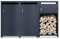 DWD® Garden Double Wheelie Bin Hideaway 120L/240L Waste Bin Storage Shed w/Locking Doors Firewood Rack Store with Integrated Tool Compartment, Lift Up Lid Weather Proof Stylish
