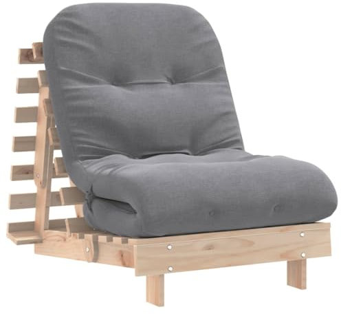 Willood Futon Schlafsofa mit Matratze Bettsofa mit verstellbaren Rückenlehne, Schlafcouch für Wohnzimmer Schlafcouch, Klappsofa 70x206x11 cm Massivholz Kiefer