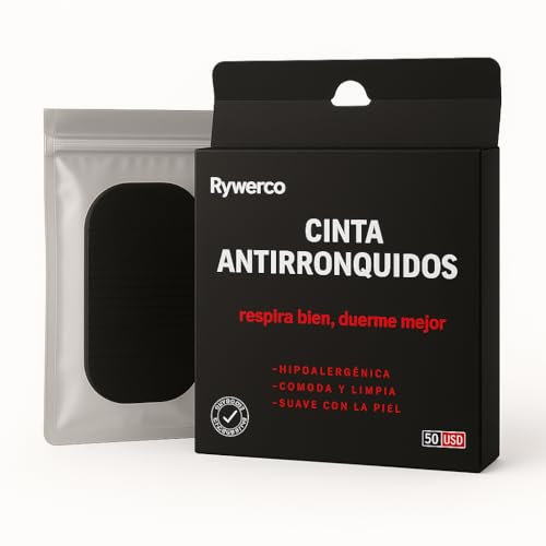 RYWERCO® 50 Piezas Mouth Tape For Sleeping | Cinta Bucal Para Dormir | Tiras Bucales Para Dormir | Esparadrapo Para Dormir | Ronquidos Soluciones Para Como Dejar De Roncar.