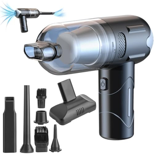 LeKaufen Handstaubsauger Kabellos Für Auto, 3 in 1 Hand Vacuum Cleaner, 6000pa Akku Staubsauger Auto Sehr Stark 120W Kleiner Handstaubsauger USB Wiederaufladbar Tragbar Für Haus Haustier Büro