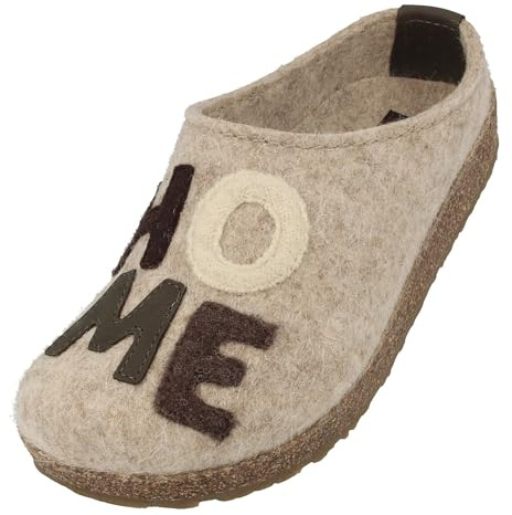 HAFLINGER Grizzly Home Filzpantoffel Hausschuh Filzclog mit Home Schriftzug unisex