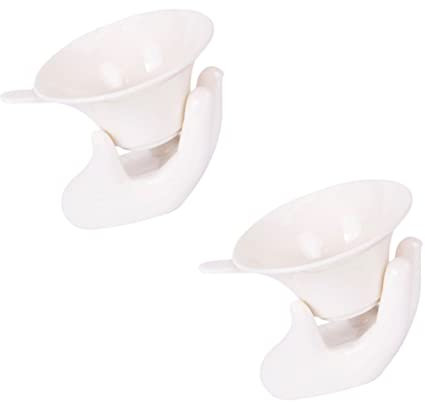 Cabilock Colador De Té De Cerámica Blanco, Filtro Infusor De Tetera Ergonómico, 2 Juegos, Uso Saludable Para Infusión Taza