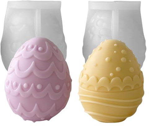 Silikonform Ostern Eier, 2 Stück Silikonformen Gießformen Ostern, Gießformen Silikon Ostereier Gips zum Gießen Silikonform Ostereier Gipsformen zum Gießen Silikonform Hase für Osterdeko (C)