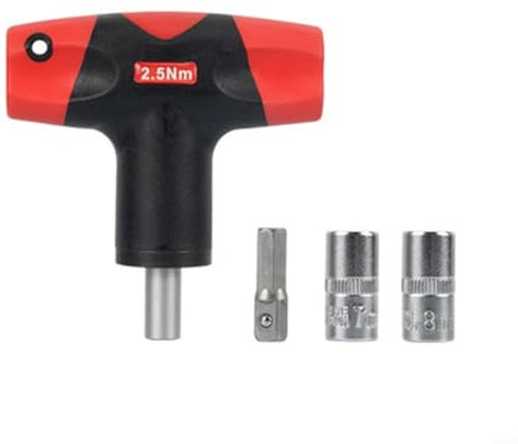CWOQOCW Clé dynamométrique préréglée avec poignée en T 0,8 Nm/2,5 Nm pour buse d'imprimante 3D, clé dynamométrique à douille hexagonale sûre et rapide, douilles d'adaptation adaptées (B)