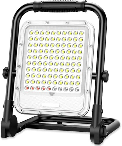 JADIDIS 300W Led Baustrahler Akku 4 Modi Arbeitsleuchte 32000LM 24000mAh USB-Wiederaufladbar mit 90*COB-Chips, IP66 Wasserdicht Led Strahler, Campinglampe Tragbar für Werkstatt oder Baustelle, Garage
