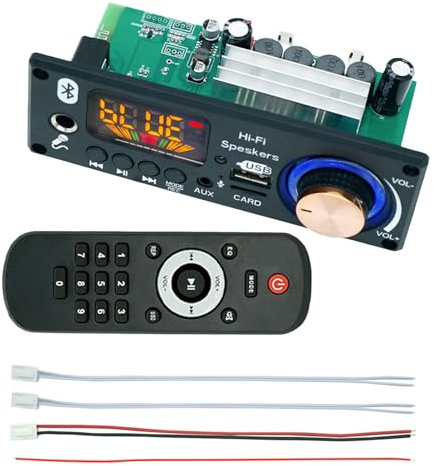 Amplifier Board, Audio Amplifier Chip, 5.1x1.92 Inches Decoding 2x80W with Digital Tube, Display Recording Function, USB Interface MP3 Player for Truck Sound System, Entertainment