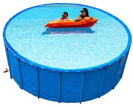 Piscine hors-sol ronde hors sol (1,3 x 7,8 m, 115 l) - Piscine hors-sol renforcée en PVC - Avec cadre robuste, bassin à carpes koï, stockage d'eau pliable (4239L/1120GAL-3X0,6M (D X H)