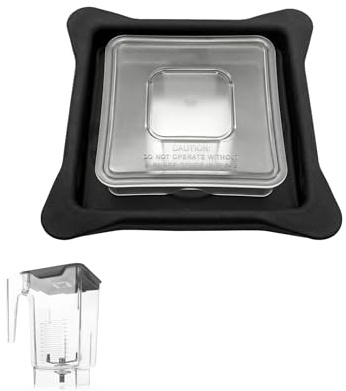 Blender Lid Replacement Fits For Blendtec Commercial Blender | Fits for Lid WildSide+ and FourSide jars,Blender Vented Gripper Lids Top with Square Clear Plug