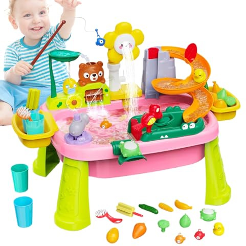 doyandader Wassertisch für Kleinkinder – Wasser- und Sandtisch für den Außenbereich, für Strandspielzeug, sensorisches Erlebnis, für Babys im Vorschulalter, Garten, Terrasse, Krippe, Spielpark