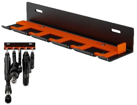 Pneumatic Tool Storage Rack - 5-Slot Holder, Wall-Mounted Tool Rack for Garage, Workshop, or Studio | Organizer Shelf for Drills, Screwdrivers, Grinders, Electric Tools in Home/Workplace Detailing