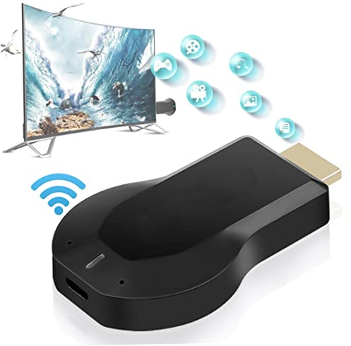 Dispositif d'écran sans Fil WiFi HDMI récepteur Adaptateur de Mise en Miroir d'écran pour Android/Windows/Miracast/vers TV/projecteur/Moniteur-Noir