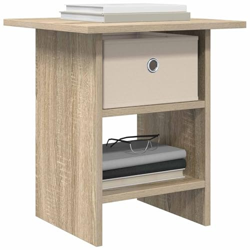 vidaXL Nachttisch Sonoma-Eiche 41 x 40 x 45 cm Holzwerkstoff, Wohnzimmer Tisch, modernes rechteckiges Design, robuster Nachttisch, platzsparend mit viel Stauraum