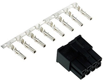 Phobya 0 ATX Power Connector 8Pin Male Incl. 8 Pins - Black Cables Conectores
