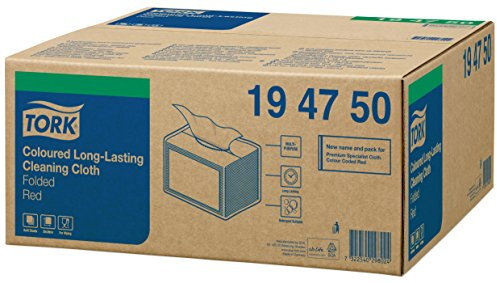 Tork Reinigungstücher, langlebig, gefaltet, Rot, 40 Stück