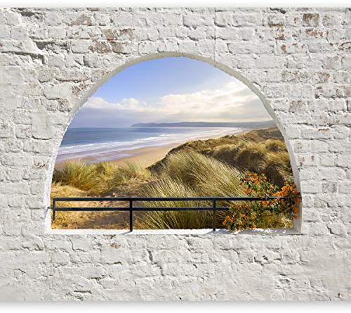 murando - Vlies Fototapete 350x256cm- Foto Tapete Schlafzimmer Wohnzimmer Vliestapete XXL Wandtapete Motivtapeten Bildtapete 3d Effekt Wand Dekoration - Natur Landschaft Santorini Ziegel c-A-0098-a-d