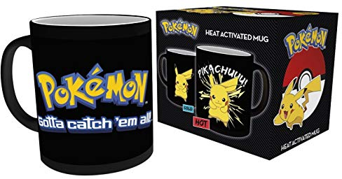 GB EYE Mug, Céramique, Noir, Pokemon, Pikachu 9,5 x 8,5 x 9,5 cm