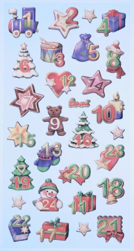 Creapop Sticker Softysticker * Adventszahlen Adventskalender * Aufkleber