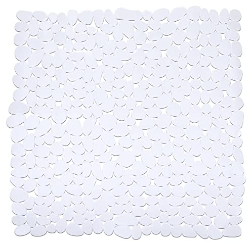 WENKO Duscheinlage Paradise White - Rutschstopp, Saugnäpfe, Kunststoff (TPR), 54 x 54 cm, Weiß
