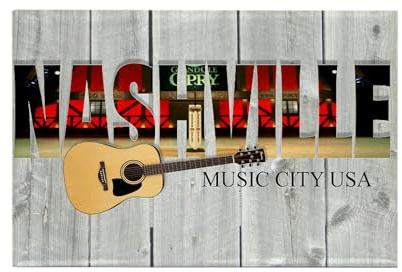 CafePress Nashville Music City LS Rectangle Magnet, 2x3 Refrigerator Magnet