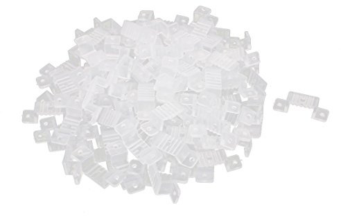 sourcing map 100 Stück Kunststoff LED Lichtleisten Befestigungshalter Klar 18mm x 8mm de
