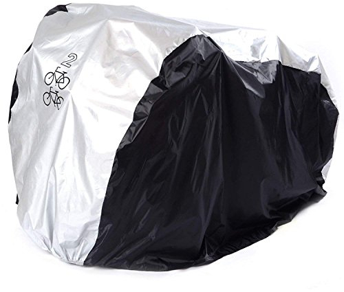 ANFTOP For 2 Bike Cycle Bicycle Cover Outdoor Outside Storage Rain Waterproof Scooter Cover For two Mountain Bike Road Bike All Weather Dust Resistant UV Protection