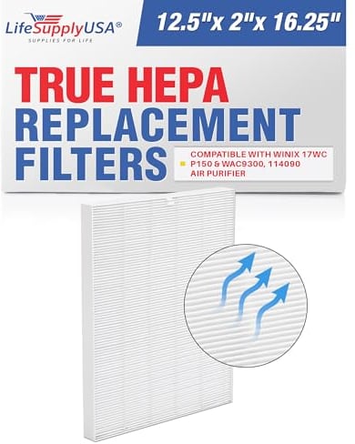 Replacement HEPA Filter fits Winix 17WC Air Purifier P150 & WAC9300 114090 by LifeSupplyUSA