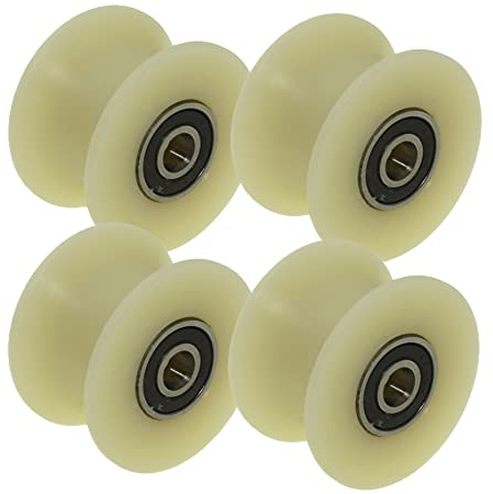 (50-25-8) 4 x 50 mm gefräste Nylon-Riemenscheiben mit 25 mm Nut Made in EU (8 mm Lager)